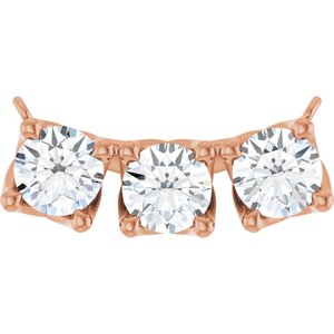 Ladies Natural Diamond Necklace Center (I1, G-H) — 14K Rose Gold