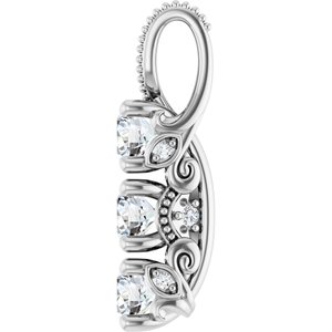 Lab-Grown Diamond Three-Stone Pendant - Style 86845