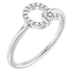 Ladies Natural Diamond Initial Q Ring (I1, G-H) — Sterling Silver