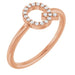 Ladies Natural Diamond Initial Q Ring (I1, G-H) — 14K Rose Gold