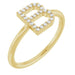 Ladies Natural Diamond Initial B Ring (I1, G-H) — 14K Yellow Gold