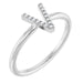 Ladies Natural Diamond Initial V Ring (Si2-Si3, G-H) — Platinum