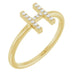 Ladies Natural Diamond Initial H Ring (I1, G-H) — 14K Yellow Gold