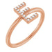 Ladies Natural Diamond Initial E Ring (I1, G-H) — 14K Rose Gold