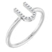 Ladies Natural Diamond Initial U Ring (I1, G-H) — Sterling Silver