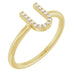 Ladies Natural Diamond Initial U Ring (I1, G-H) — 14K Yellow Gold