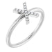 Ladies Natural Diamond Initial X Ring (Si2-Si3, G-H) — Platinum
