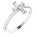 Ladies Natural Diamond Stackable Cross Ring (SI2-SI3, GHI) — Sterling Silver