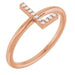 Ladies Natural Diamond Initial L Ring (I1, G-H) — 14K Rose Gold