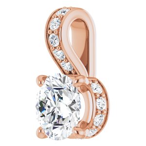 Lab-Grown Diamond Accented Hidden Halo-Style Pendant
