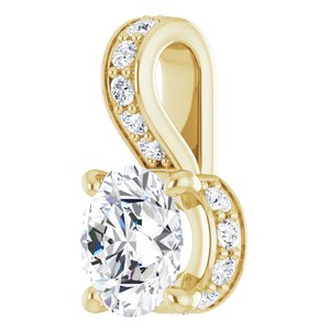 Lab-Grown Diamond Accented Hidden Halo-Style Pendant
