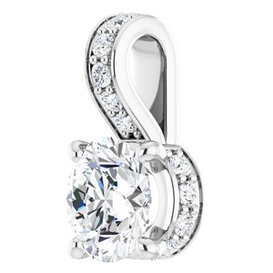 Lab-Grown Diamond Accented Hidden Halo-Style Pendant