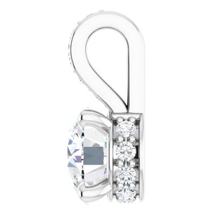Lab-Grown Diamond Accented Hidden Halo-Style Pendant