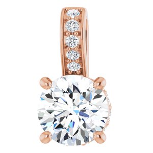 Ladies Natural Diamond Pendant (I1, G-H) — 14K Rose Gold