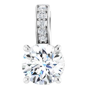 Ladies Natural Diamond Pendant (Si2-Si3, G-H) — Platinum
