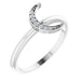 Ladies Natural Diamond Stackable Crescent Ring (SI2-SI3, GHI) — Platinum