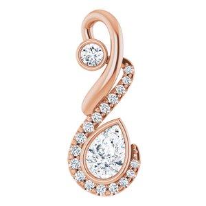 Ladies Natural Diamond Pendant (Si2-Si3, Ghi, G-H) — 14K Rose Gold