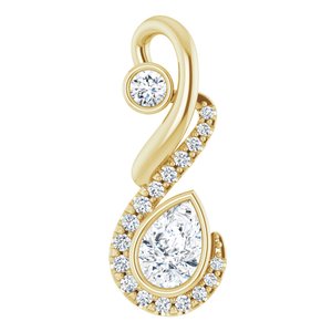 Ladies Natural Diamond Pendant (Si2-Si3, Ghi, G-H) — 14K Yellow Gold