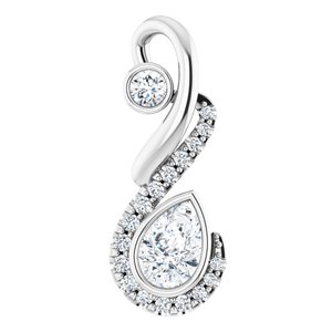 Ladies Natural Diamond Pendant (Si2-Si3, Ghi, G-H) — Sterling Silver