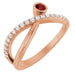 Ladies Natural Mozambique Garnet Natural Diamond Ring (I1, G-H) — 14K Rose Gold