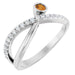 Ladies Natural Citrine Natural Diamond Ring (SI2-SI3, G-H) — Platinum