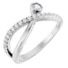 Ladies Natural White Sapphire Natural Diamond Ring (I1, G-H) — Sterling Silver