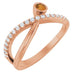 Ladies Natural Citrine Natural Diamond Ring (I1, G-H) — 14K Rose Gold