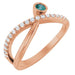 Ladies Natural Alexandrite Natural Diamond Ring (I1, G-H) — 14K Rose Gold