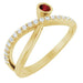 Ladies Natural Mozambique Garnet Natural Diamond Ring (I1, G-H) — 14K Yellow Gold