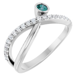 Ladies Natural Alexandrite Natural Diamond Ring (SI2-SI3, G-H) — Platinum