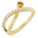 Ladies Natural Citrine Natural Diamond Ring (I1, G-H) — 14K Yellow Gold