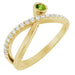 Ladies Natural Peridot Natural Diamond Ring (I1, G-H) — 14K Yellow Gold