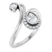 Ladies Natural Diamond Bezel-Set Bypass Ring (SI2-SI3, GHI) — Sterling Silver