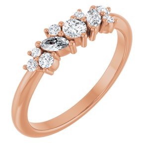 Ladies Natural Diamond Multi-Shape Ring (I1, G-H) — 14K Rose Gold