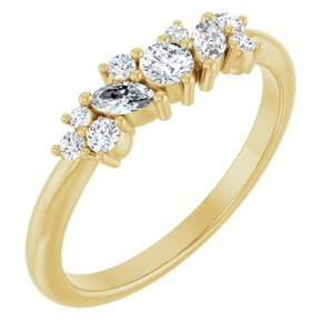 Ladies Natural Diamond Multi-Shape Ring (I1, G-H) — 14K Yellow Gold