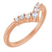 Ladies Natural Diamond Graduated V Ring (I1, G-H) — 14K Rose Gold