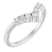 Ladies Natural Diamond Graduated V Ring (I1, G-H) — Sterling Silver
