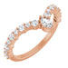 Ladies Natural Diamond V Ring (I1, G-H) — 14K Rose Gold
