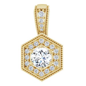Ladies Natural Diamond Pendant (I1, G-H) — 14K Yellow Gold