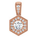 Ladies Natural Diamond Pendant (I1, G-H) — 14K Rose Gold
