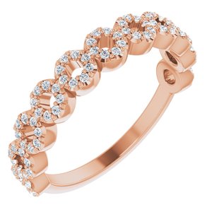 Ladies Natural Diamond Circle Ring (I1, G-H) — 14K Rose Gold