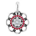 Ladies Natural Ruby Natural Diamond Pendant (I1, G-H) — Sterling Silver