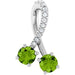 Ladies Natural Peridot Natural Diamond Pendant (Si2-Si3, G-H) — Platinum