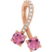Ladies Natural Pink Tourmaline Natural Diamond Pendant (I1, G-H) — 14K Rose Gold