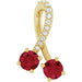 Ladies Natural Ruby Natural Diamond Pendant (I1, G-H) — 14K Yellow Gold
