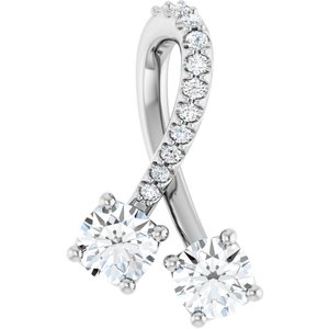Ladies Natural Diamond Pendant (Si2-Si3, G-H) — Platinum