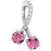 Ladies Natural Pink Tourmaline Natural Diamond Pendant (Si2-Si3, G-H) — Platinum