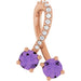 Ladies Natural Amethyst Natural Diamond Pendant (I1, G-H) — 14K Rose Gold