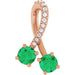 Ladies Natural Emerald Natural Diamond Pendant (I1, G-H) — 14K Rose Gold