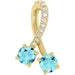 Ladies Natural Blue Zircon Natural Diamond Pendant (I1, G-H) — 14K Yellow Gold